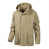 ieftine Fleece și jachete 3 în 1-Bărbați Jachetă Softshell Μπουφάν πεζοπορίας În aer liber Rezistent la Vânt Rezistent la Apă Jachetă de vânt Voiaj Kaki Albastru Închis Gri