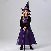 levne Zlé čarodějnice-Čerodějnice Valpuržina noc Šaty Cosplay kostým Dětské Dívčí cosplay Večírek předvečer Všech svatých Karneval Plesová maškaráda Jednoduchý karnevalový kostým