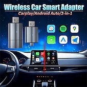 お買い得  カープレイアダプター-2-in-1 ワイヤレス CarPlay アダプター Android Auto ワイヤレス アダプター タイプ C/USB プラグ &amp;5GHz Wi-Fi CarPlay ワイヤレス アダプターを再生する