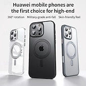 Недорогие Чехлы для iPhone-Магнитный чехол с кольцом-подставкой для iPhone 16e 16 Pro Max 15 Pro Max Plus 15 14 Pro Max Plus 13 12 11 Pro Max – ударопрочная прозрачная задняя крышка с подставкой