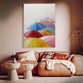 preiswerte Stillleben-Gemälde-handgemachtes buntes Regenschirm-Ölgemälde, großes handgemaltes Regenschirm-Ölgemälde, Wand, modernes abstraktes Landschaftsgemälde, Leinwand, Regenschirm-Gemälde, Heimdekoration, Dekor, Landschaftsgemälde