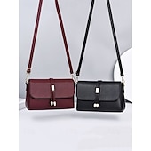 cheap Crossbody Bags-Women&#039;s Faux Leather Crossbody Bags in Black and Burgundy – Elegant Shoulder Bags for Everyday Use and Special Occasions