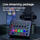 economico Cavi e adattatori-mixer audio per giochi streaming mixer rgb a 5 canali per podcast di voci di gioco trasmissione in diretta