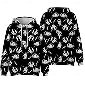 tanie Bluzy-Halloween Michael Myers Bluza z Kapturem Nadruk Graficzny Na Dla par Męskie Damskie Dla dorosłych Halloween Karnawał Bal maskowy Druk 3D Codzienne