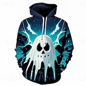 abordables Sudaderas con capucha-Fantasma Esqueleto Sudadera Pullover Víspera de Todos los Santos 3D Bolsillo delantero Gráfico Para Pareja Hombre Mujer Adulto Víspera de Todos los Santos Carnaval Mascarada Impresión 3D Fiesta