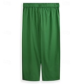 ieftine Vacanţă-Bărbați Pantaloni de in Pantaloni Pantaloni de vară Cordon Talie elastică Picior drept Simplu Confort Respirabil Lungime totală În aer liber Zilnic Plajă Modă Șic Stradă Negru Alb
