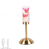 baratos Candeeiros de mesa-acrílico flor eterna candeeiro de mesa tri cor temperatura cor luz gradiente led criativo noite luz quarto lâmpada cabeceira atmosfera decoração ornamento aniversário presente usb 1pc