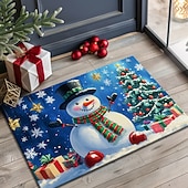 billige juletepper og matter-julepynt dørmatte snømann kjøkkenmatte gulvmatte sklisikre teppe oljetett teppe innendørs utendørs matte soveromsdekor baderomsmatte inngangsteppe