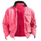 economico Giubbotti e cappotti da uomo-Per uomo Giacca Leggera Giacca Estiva Giacca utility Giacca Cargo Vacanza Quotidiano Resistente all&#039;usura Tasca Primavera &amp; Autunno Semplice Moda Classico Bavero Regolare Rosa Verde Cachi Grigio