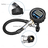 voordelige Opblaasbare pomp-auto motorfiets busje 0-200psi digitale lcd band bandenpomp drukmeter tester drukmeter digitale bandenspanningsmeter 200 psi met adapterkit compatibel met auto fiets motorfiets