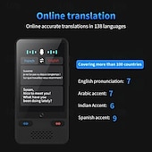 Недорогие Периферийные устройства для компьютера-Устройство для перевода на другие языки, двусторонний голосовой перевод в реальном времени, поддержка 138 языков, точный офлайн-переводчик и переводчик записанных фотографий с сенсорным экраном 3,54