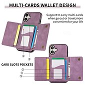 economico Cover per iPhone-telefono Custodia Per iPhone 16 Pro Max Plus iPhone 15 Pro Max Plus iPhone 14 13 12 11 Pro Max Plus Mini SE Per retro Con supporto Slot per schede Resistente agli urti Retrò TPU pelle sintetica
