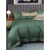 economico Collezione d&#039;elite-Set copripiumino da 4 pezzi, 100% cotone biologico, tessuto morbido e traspirante, include copripiumino e federe per un sonno confortevole.