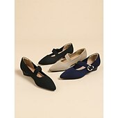 ieftine Block Heels-pantofi de damă din tricot Mary Jane cu curea cu cataramă – pantofi confortabili și eleganti cu toc joasă pentru ținute casual sau de birou