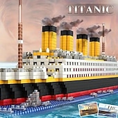 cheap Building Toys-Titanic Mini Building Blocks - DIY Assembled Boat Model with Difficult Building Blocks, Cruise Ornaments, Educational Handmade Model Toy for Easter, Christmas, Halloween Gift