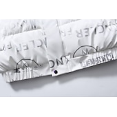 رخيصةأون معاطف وجواكت طويلة رجالي-رجالي معطف شتوي سترة البخاخ سترة هوديي القطن الحرير التقليد كنزة مع قبعة الأماكن المفتوحة كاجوال / يومي قصيرة ضد الهواء الدفء خريف &amp; شتاء لون خالص / عادي فضي أسود أبيض سترة البخاخ