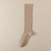 abordables calcetines caseros-Calcetines de pantorrilla de otoño e invierno ligeramente comprimidos, estilo de mujer, medias negras cálidas que combinan con todo, calcetines hasta la rodilla de otoño