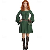 economico Vestito-Medievale Rinascimento Abito da cocktail Abito da Ballo Fiera del Ren Straniero Elfico Per donna Celtico Costumi da pirata Fantasia Halloween Carnevale Mascherata LARP Fiera Rinascimentale Festival