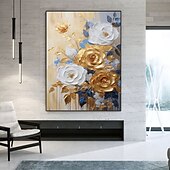 cheap Landscape Paintings-Handmade Oil PaintingCanvasWall Art DecorationAbstract Knife PaintingFlowers Warm ColorsFor Home Decor Rolled Frameless Unstressed Painting