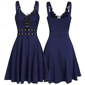 ieftine gotic-Punk și gotic Rochie de Cocktail Rochie de epoca Rochii Mascaradă Fata Goth Pentru femei Halloween Carnaval Mascaradă Halloween Bal Festival Adulți Rochie
