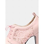 cheap Platform Heels-Women&#039;s Black Lace Platform Heels – Gothic Vintage Lace-Up High Heel Shoes with Stiletto, Ideal for Parties and Formal Occasions