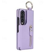 Недорогие Чехлы для Samsung-Чехол для Z Fold 6 Z Fold 5 Z Fold 4 Z Fold 3 с подставкой молнией и кармашком для карт ретро TPU PU кожа