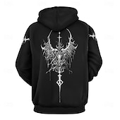 cheap Gothic &amp; Skull-Men's Graphic Dark Hoodie Hoodies Sweatshirt Vacation Daily Classic Casual Long Sleeve Hooded Vacation Sports Outdoor Going out Streetwear Black Printing Spring &amp;  Fall Designer S M L XL XXL 3XL