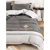 economico Collezione d&#039;elite-Set copripiumino da 4 pezzi, 100% cotone biologico, tessuto morbido e traspirante, include copripiumino e federe per un sonno confortevole.