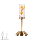 baratos Candeeiros de mesa-acrílico flor eterna candeeiro de mesa tri cor temperatura cor luz gradiente led criativo noite luz quarto lâmpada cabeceira atmosfera decoração ornamento aniversário presente usb 1pc