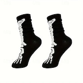 cheap Men's Socks-Men's 4 Pairs Multi Packs Socks Crew Socks Casual Socks Halloween Socks Rainbow Color Pumpkin Halloween Bat Sports &amp; Outdoor Daily Vacation Basic Medium Fall &amp; Winter Fashion Casual