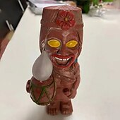 tanie Oświetlenie krajobrazowe-Totem ozdoba zewnętrzna miniaturowa lampa led żywica stojąca trawnik zasilana energią słoneczną figurka ogrodowa tiki prezent ganek realistyczne rzemiosło 1 szt.