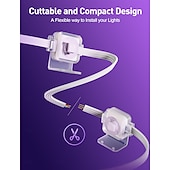  LED Smart Light Elegant Wedding Party Reception Tuya WiFi RGBIC Waterproof Eaves Lights – 3M 15LEDs/5M 25LEDs for Outdoor Garden Festival Decor