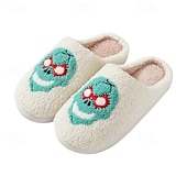 abordables Accueil Pantoufles-pantoufles d&#039;intérieur pour Halloween, pantoufles en coton avec motif de masque de dessin animé pour femmes, chaussures d&#039;hiver confortables pour la maison