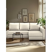 baratos Cobertura de Sofa-Capa de Sofá 100% Algodão com Armazenamento Capas de Sofá-Cama Acolchoadas Cor Sólida