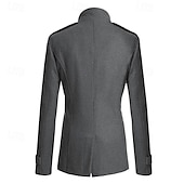 levne Pánský trenčkot-Pánské Polní kabát Peacoat Trenčkot Denní Dovolená Podzim zima Polyester Zahřívací Svrchní oděvy Oblečení Módní Klasické Bez vzoru Kapsy Stojáček Dvouřadé