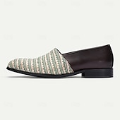 economico Mocassini in pelle premium-mocassini da uomo traspiranti in pelle bovina di prima qualità e nylon intrecciato - comode scarpe slip-on per abbigliamento casual e formale