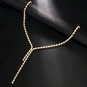 abordables Colliers-Collier Strass Femme Elégant simple Classique Mariage En forme de Y Colliers Tendance Pour Mariage Soirée