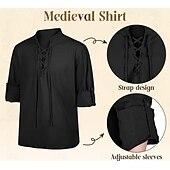 preiswerte Outfits-8-teiliges Wikinger-Piratenkostüm für Herren mit Rüstungsset, Retro-Vintage-Mittelalter-Renaissance, 17. Jahrhundert, Ritter, Ranger, Elfen, Walhalla, für Halloween, Karneval, Larp, Renaissance Faire
