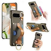 お買い得  その他のスマホケース-電話 ケース 用途 ピクセル9プロXL Pixel 8 Pro Pixel 8 ピクセル9 Pixel 7 Pixel 7 Pro Pixel 6 Pixel 6 Pro バックカバー スタンド付き リストストラップ付き カード挿入口 レトロ風 TPU PUレザー