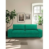 baratos Cobertura de Sofa-Capa de Sofá em Linho Sólido 2 Lugares 3 Lugares Com Estofamento de Algodão e Linho