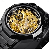 levne Mechanické hodinky-FORSINING Pánské mechanické hodinky luxusní velký ciferník venkovní obchodní duté skeleton automatické samo-navíjecí tourbillon luminiscenční nerezová ocel páskové hodinky
