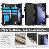 economico Cover Samsung-telefono Custodia Per Samsung Galaxy Piegatura a Z 7 Z Fold 6 Z Fold 5 Z Fold 4 Z Fold 3 Custodia Portafoglio con Supporto Magnetico Cerniera Retrò TPU Pelle PU