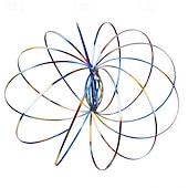 levne Gagy a praktické vtipné hračky-Hračka na ruku s mystickými flow rings - 3D kinetický jarní náramek s kouzelným prstenem, slinkovým designem a barevným vzhledem - perfektní dárek na Vánoce, halloween, den díkůvzdání a Velikonoce