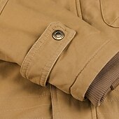 levne Cargo bundy-Pánské Zimní bunda Fleecová bunda Neformální bunda Denní Dovolená Zahřívací Kapsy Fleece Podzim zima Bez vzoru Módní Šik ven Kapuce Standardní Černá Námořnická modř Khaki Armádní zelená Tmavě šedá