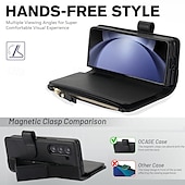 economico Cover Samsung-telefono Custodia Per Samsung Galaxy Piegatura a Z 7 Z Fold 6 Z Fold 5 Z Fold 4 Z Fold 3 Custodia Portafoglio con Supporto Magnetico Cerniera Retrò TPU Pelle PU