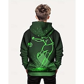 tanie 3D sporty i gry dla chłopców-Dla chłopców 3D Graficzny Piłka nożna Bluza z Kapturem Długi rękaw Wiosna Jesień Moda Moda miejska Dzieci 4-12 lat Kaptur Na zewnątrz Codzienny Regularny
