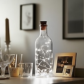 economico Striscie luci ad energia solare-luce solare esterna della stringa ha condotto la luce solare del giardino 2m 20led bottiglia di vino ad energia solare a forma di sughero stringa di filo di rame principale luce esterna festival