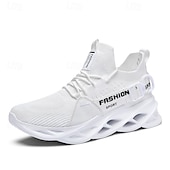 economico Sneakers da uomo-scarpe da ginnastica sportive da uomo in Flyknit verde neon - scarpe da corsa leggere e traspiranti con un design unico della suola