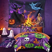 voordelige halloween wandtapijten-Halloween decoraties blacklight wandtapijt uv-reactief glow in the dark glow party spookhuis psychedelisch trippy mistig hangend wandtapijt muurschildering voor woonkamer slaapkamer heks pompoen