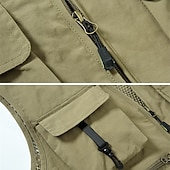 billiga Herrars fiskeväst-Herr Väst Gilet Fiskeväst Vandringsväst Dagligen Datum Semester Mode Ledigt Vår &amp; sommar Ficka Nylon Andningsfunktion Bekväm Slät Dragkedja V-hals Normal Svart Rubinrött Marinblå Kungsblå Väst